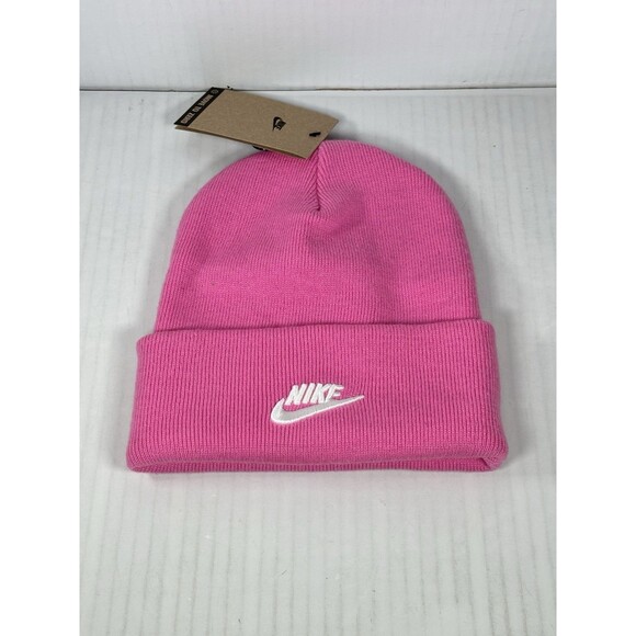 Nike Beanie Peak Futura Pink Hat HF0186-675 One Size Adult Unisex Cuffed NEW - Picture 1 of 3